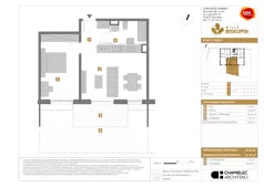 2 pokoje, mieszkanie 46,64 m², piętro 1, oferta nr W/5, Wille Biskupin 2.1, Wrocław, Biskupin-Sępolno-Dąbie-Bartoszowice, Śródmieście, ul. K. Olszewskiego