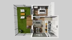 2 pokoje, mieszkanie 46,64 m², piętro 1, oferta nr W/5, Wille Biskupin 2.1, Wrocław, Biskupin-Sępolno-Dąbie-Bartoszowice, Śródmieście, ul. K. Olszewskiego