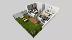 2 pokoje, mieszkanie 46,64 m², piętro 1, oferta nr W/5, Wille Biskupin 2.1, Wrocław, Biskupin-Sępolno-Dąbie-Bartoszowice, Śródmieście, ul. K. Olszewskiego