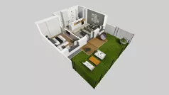 2 pokoje, mieszkanie 46,64 m², piętro 1, oferta nr W/5, Wille Biskupin 2.1, Wrocław, Biskupin-Sępolno-Dąbie-Bartoszowice, Śródmieście, ul. K. Olszewskiego