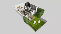 2 pokoje, mieszkanie 34,69 m², parter, oferta nr A/1, Apartamenty Kamieńskiego, Wrocław, Karłowice-Różanka, ul. Kamieńskiego 53a