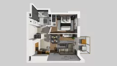 2 pokoje, mieszkanie 34,69 m², piętro 1, oferta nr A/10, Apartamenty Kamieńskiego, Wrocław, Karłowice-Różanka, ul. Kamieńskiego 53a