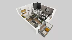 2 pokoje, mieszkanie 34,69 m², piętro 1, oferta nr A/10, Apartamenty Kamieńskiego, Wrocław, Karłowice-Różanka, ul. Kamieńskiego 53a