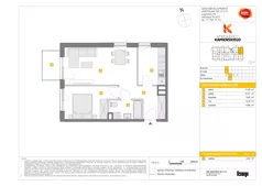 2 pokoje, mieszkanie 44,23 m², piętro 1, oferta nr A/11, Apartamenty Kamieńskiego, Wrocław, Karłowice-Różanka, ul. Kamieńskiego 53a