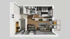 2 pokoje, mieszkanie 44,23 m², piętro 1, oferta nr A/11, Apartamenty Kamieńskiego, Wrocław, Karłowice-Różanka, ul. Kamieńskiego 53a