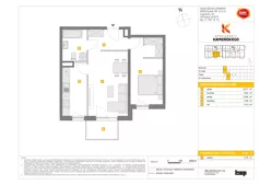 2 pokoje, mieszkanie 49,03 m², piętro 1, oferta nr B/5, Apartamenty Kamieńskiego, Wrocław, Karłowice-Różanka, ul. Kamieńskiego 53a