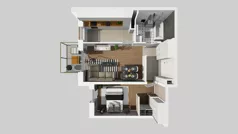 2 pokoje, mieszkanie 49,03 m², piętro 1, oferta nr B/5, Apartamenty Kamieńskiego, Wrocław, Karłowice-Różanka, ul. Kamieńskiego 53a