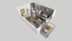 2 pokoje, mieszkanie 38,09 m², piętro 1, oferta nr B/6, Apartamenty Kamieńskiego, Wrocław, Karłowice-Różanka, ul. Kamieńskiego 53a