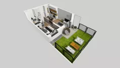 2 pokoje, mieszkanie 37,14 m², parter, oferta nr A/56, Apartamenty nad Oławką, Wrocław, Przedmieście Oławskie, Krzyki, ul. Krakowska 98