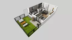 2 pokoje, mieszkanie 37,14 m², parter, oferta nr A/56, Apartamenty nad Oławką, Wrocław, Przedmieście Oławskie, Krzyki, ul. Krakowska 98