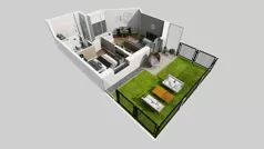 2 pokoje, mieszkanie 38,42 m², piętro 1, oferta nr A/61, Apartamenty nad Oławką, Wrocław, Przedmieście Oławskie, Krzyki, ul. Krakowska 98