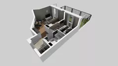 2 pokoje, mieszkanie 38,42 m², piętro 1, oferta nr A/61, Apartamenty nad Oławką, Wrocław, Przedmieście Oławskie, Krzyki, ul. Krakowska 98