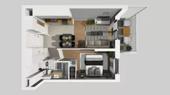2 pokoje, mieszkanie 38,42 m², piętro 1, oferta nr A/61, Apartamenty nad Oławką, Wrocław, Przedmieście Oławskie, Krzyki, ul. Krakowska 98