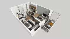 2 pokoje, mieszkanie 38,42 m², piętro 1, oferta nr A/61, Apartamenty nad Oławką, Wrocław, Przedmieście Oławskie, Krzyki, ul. Krakowska 98