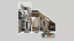 2 pokoje, mieszkanie 44,82 m², piętro 2, oferta nr A/68, Apartamenty nad Oławką, Wrocław, Przedmieście Oławskie, Krzyki, ul. Krakowska 98