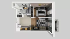 2 pokoje, mieszkanie 38,25 m², piętro 1, oferta nr D/25, Apartamenty Literacka 2, Warszawa, Bielany, Piaski, ul. Literacka