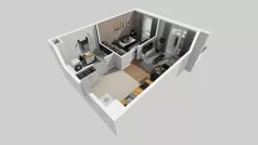 2 pokoje, mieszkanie 38,25 m², piętro 1, oferta nr D/25, Apartamenty Literacka 2, Warszawa, Bielany, Piaski, ul. Literacka