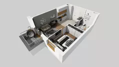 2 pokoje, mieszkanie 38,25 m², piętro 1, oferta nr D/25, Apartamenty Literacka 2, Warszawa, Bielany, Piaski, ul. Literacka