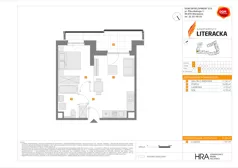 2 pokoje, mieszkanie 37,29 m², piętro 2, oferta nr F/12, Apartamenty Literacka bud. E i F, Warszawa, Bielany, Piaski, ul. Literacka