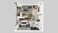 2 pokoje, mieszkanie 37,29 m², piętro 2, oferta nr F/12, Apartamenty Literacka bud. E i F, Warszawa, Bielany, Piaski, ul. Literacka