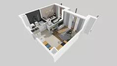 2 pokoje, mieszkanie 37,29 m², piętro 2, oferta nr F/12, Apartamenty Literacka bud. E i F, Warszawa, Bielany, Piaski, ul. Literacka