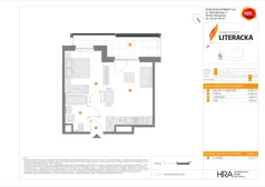 2 pokoje, mieszkanie 37,24 m², piętro 11, oferta nr F/58, Apartamenty Literacka bud. E i F, Warszawa, Bielany, Piaski, ul. Literacka