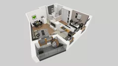 2 pokoje, mieszkanie 45,82 m², piętro 1, oferta nr A/23, Apartamenty Literacka bud. E i F, Warszawa, Bielany, Piaski, ul. Literacka