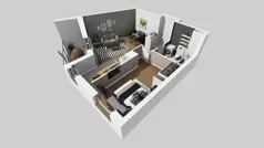 2 pokoje, mieszkanie 45,82 m², piętro 1, oferta nr A/23, Apartamenty Literacka bud. E i F, Warszawa, Bielany, Piaski, ul. Literacka