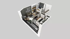 2 pokoje, mieszkanie 37,31 m², piętro 1, oferta nr B/49, Osiedle przy Wielickiej etap 1.2, Kraków, Bieżanów-Prokocim, ul. M. Orwid
