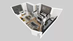 2 pokoje, mieszkanie 37,31 m², piętro 1, oferta nr B/49, Osiedle przy Wielickiej etap 1.2, Kraków, Bieżanów-Prokocim, ul. M. Orwid