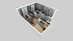 2 pokoje, mieszkanie 43,95 m², piętro 6, oferta nr B/77, Osiedle przy Wielickiej etap 1.2, Kraków, Bieżanów-Prokocim, ul. M. Orwid