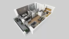 2 pokoje, mieszkanie 43,95 m², piętro 6, oferta nr B/77, Osiedle przy Wielickiej etap 1.2, Kraków, Bieżanów-Prokocim, ul. M. Orwid
