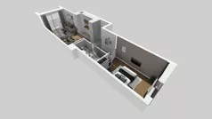 2 pokoje, mieszkanie 48,83 m², piętro 1, oferta nr B/84, Osiedle przy Wielickiej etap 1.2, Kraków, Bieżanów-Prokocim, ul. M. Orwid