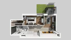 2 pokoje, mieszkanie 46,80 m², piętro 1, oferta nr B/85, Osiedle przy Wielickiej etap 1.2, Kraków, Bieżanów-Prokocim, ul. M. Orwid
