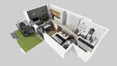 2 pokoje, mieszkanie 46,80 m², piętro 1, oferta nr B/85, Osiedle przy Wielickiej etap 1.2, Kraków, Bieżanów-Prokocim, ul. M. Orwid