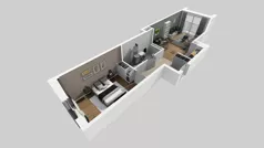 2 pokoje, mieszkanie 48,84 m², piętro 2, oferta nr B/90, Osiedle przy Wielickiej etap 1.2, Kraków, Bieżanów-Prokocim, ul. M. Orwid