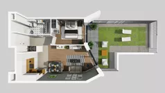 2 pokoje, mieszkanie 41,51 m², piętro 1, oferta nr B/122, Osiedle przy Wielickiej etap 1.2, Kraków, Bieżanów-Prokocim, ul. M. Orwid