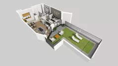 2 pokoje, mieszkanie 41,51 m², piętro 1, oferta nr B/122, Osiedle przy Wielickiej etap 1.2, Kraków, Bieżanów-Prokocim, ul. M. Orwid