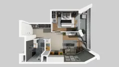 2 pokoje, mieszkanie 36,75 m², piętro 4, oferta nr B/144, Osiedle przy Wielickiej etap 1.2, Kraków, Bieżanów-Prokocim, ul. M. Orwid