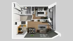 2 pokoje, mieszkanie 43,57 m², piętro 5, oferta nr B/151, Osiedle przy Wielickiej etap 1.2, Kraków, Bieżanów-Prokocim, ul. M. Orwid