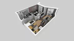 2 pokoje, mieszkanie 43,57 m², piętro 5, oferta nr B/151, Osiedle przy Wielickiej etap 1.2, Kraków, Bieżanów-Prokocim, ul. M. Orwid
