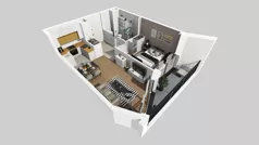 2 pokoje, mieszkanie 43,57 m², piętro 5, oferta nr B/151, Osiedle przy Wielickiej etap 1.2, Kraków, Bieżanów-Prokocim, ul. M. Orwid
