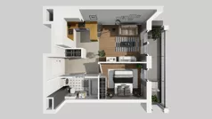 2 pokoje, mieszkanie 39,48 m², piętro 1, oferta nr A/5, Osiedle przy Wielickiej, Kraków, Bieżanów-Prokocim, ul. Marii Orwid / Wielicka