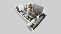 2 pokoje, mieszkanie 39,48 m², piętro 1, oferta nr A/5, Osiedle przy Wielickiej, Kraków, Bieżanów-Prokocim, ul. Marii Orwid / Wielicka