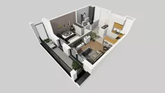 2 pokoje, mieszkanie 39,48 m², piętro 1, oferta nr A/5, Osiedle przy Wielickiej, Kraków, Bieżanów-Prokocim, ul. Marii Orwid / Wielicka