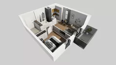 2 pokoje, mieszkanie 44,08 m², piętro 4, oferta nr A/38, Osiedle przy Wielickiej, Kraków, Bieżanów-Prokocim, ul. Marii Orwid / Wielicka