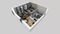 2 pokoje, mieszkanie 44,08 m², piętro 4, oferta nr A/38, Osiedle przy Wielickiej, Kraków, Bieżanów-Prokocim, ul. Marii Orwid / Wielicka