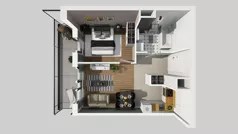 2 pokoje, mieszkanie 40,07 m², piętro 1, oferta nr A/72, Osiedle przy Wielickiej, Kraków, Bieżanów-Prokocim, ul. Marii Orwid / Wielicka