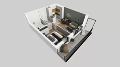 2 pokoje, mieszkanie 40,07 m², piętro 1, oferta nr A/72, Osiedle przy Wielickiej, Kraków, Bieżanów-Prokocim, ul. Marii Orwid / Wielicka
