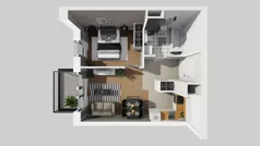 2 pokoje, mieszkanie 40,97 m², piętro 3, oferta nr A/80, Osiedle przy Wielickiej, Kraków, Bieżanów-Prokocim, ul. Marii Orwid / Wielicka